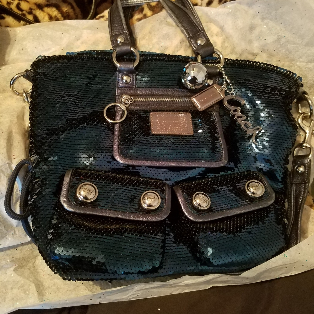 Authentic Limited Edition Sequins Coach Handbag - image 8